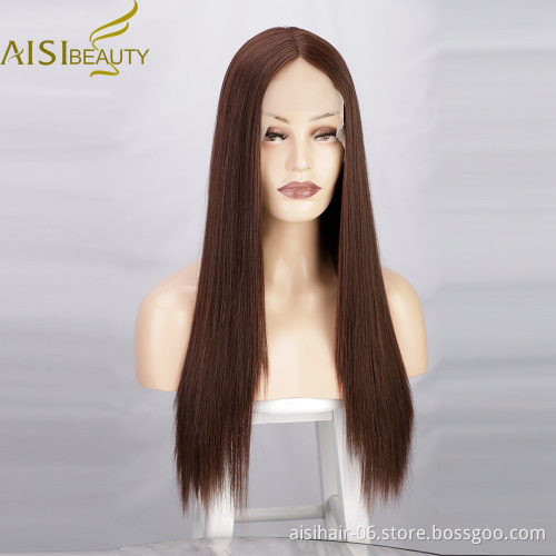 Aisi Beauty high quailty vendor brown futura heat resistant wholesale price lace front full synthetic hair wigs for black women